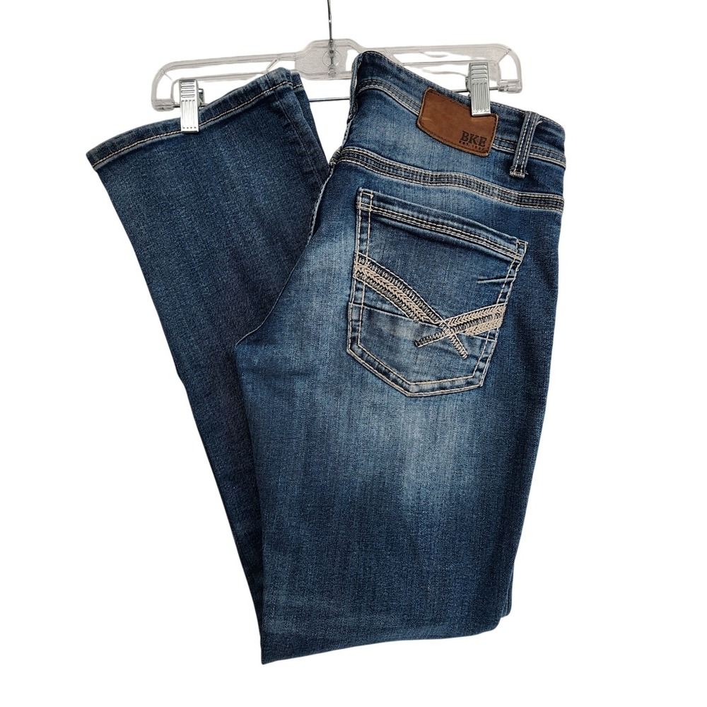 BKE 32x32 Blue Aiden Straight Bootcut Jeans Rugged Western Workwear Y2K Casual